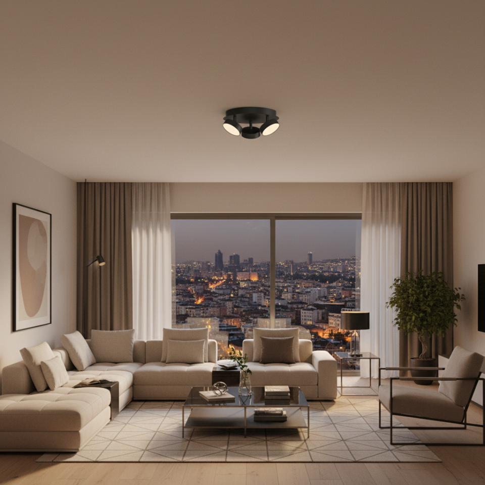 Sıva Üstü Üçlü Yuvarlak Dekoratif Led Spot LS-2050