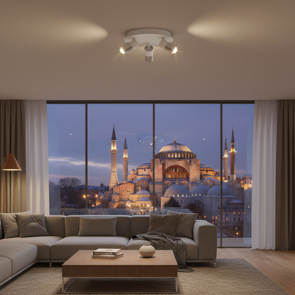 Sıva Üstü Üçlü Yuvarlak Gu10 Led Spot LS-8450